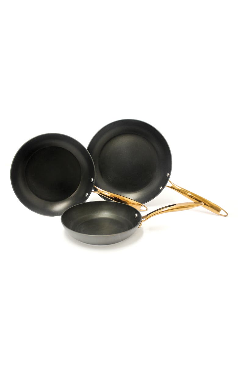 BergHOFF Ouro Black 3-Piece Fry Pan Set, Main, color, 