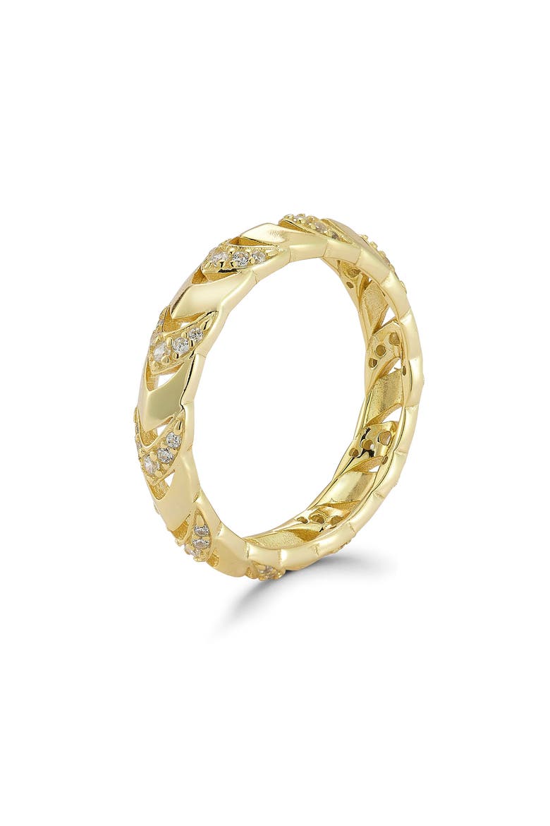 CZ Chevron Band Ring, Alternate, color, GOLD