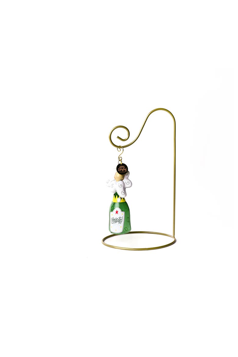 Champagne Glass Shaped Ornament with Gold Stand, Main, color, Green