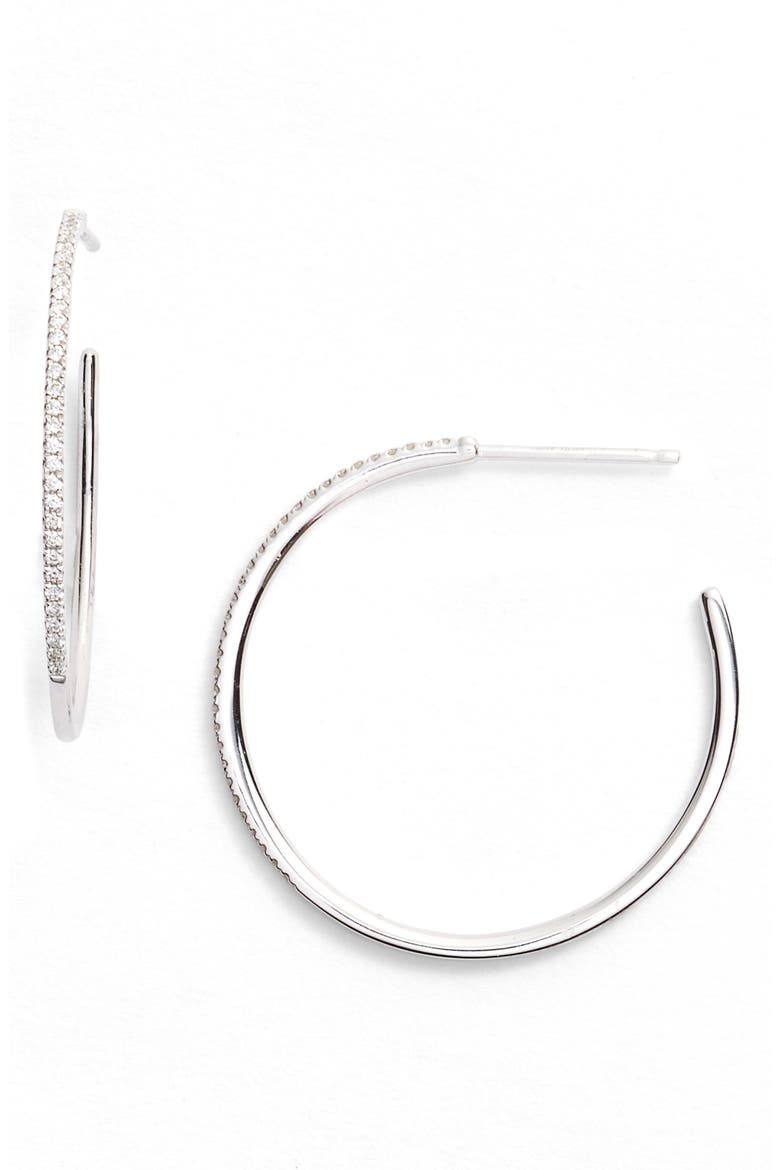Ella Diamond Hoop Earrings (Nordstrom Exclusive), Main, color, WHITE GOLD
