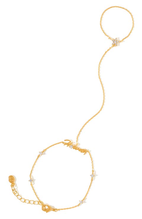 Howdy Partner 18k Gold Plated Cubic Zirconia Hand Chain