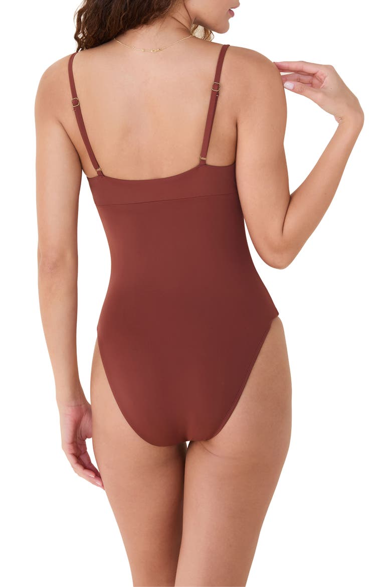 The Mali Keyhole One-Piece Swimsuit, Alternate, color, CARAMEL