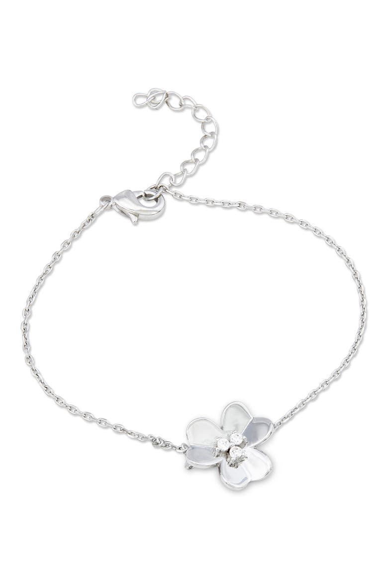 Clover Station Bracelet, Main, color, WHITE