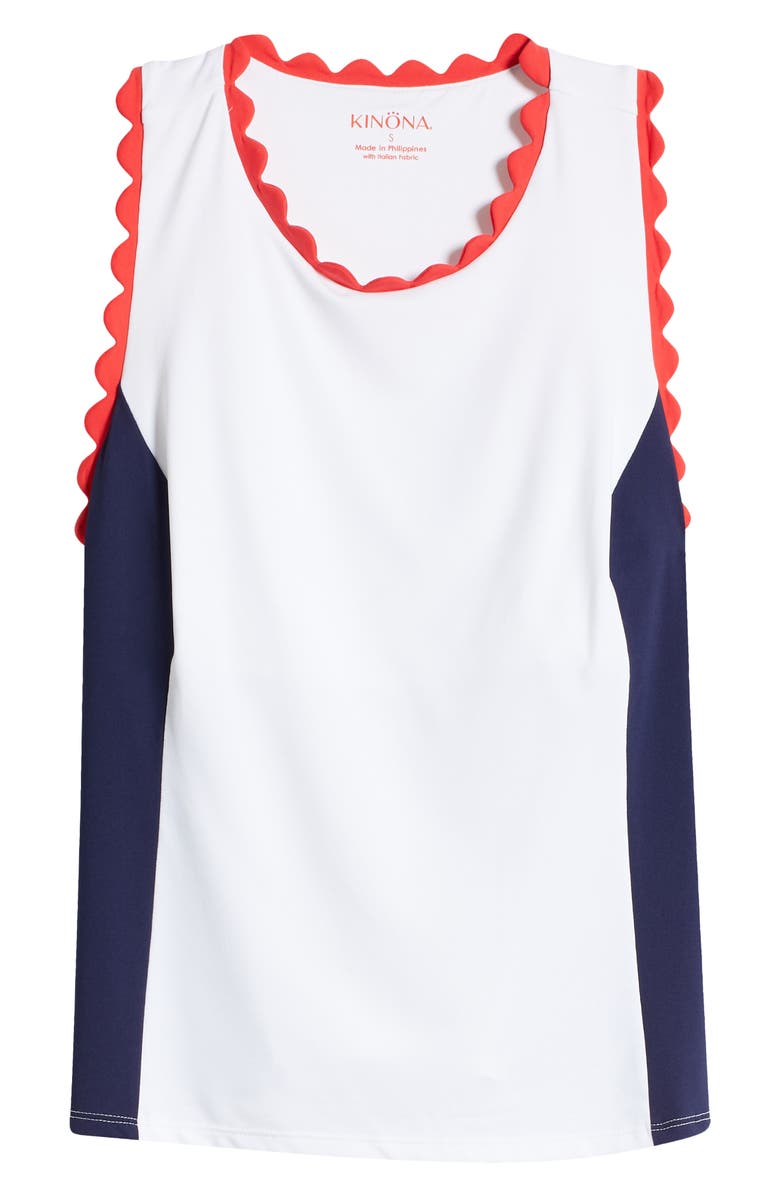 KINONA Scallop Accent Racerback Performance Pickleball Tank, Alternate, color, 