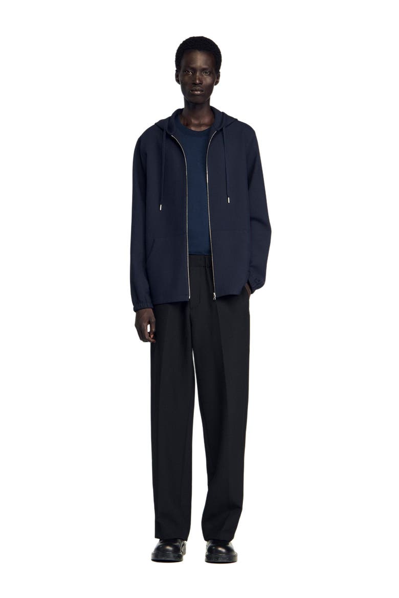 Hooded shirt jacket, Main, color, Navy blue