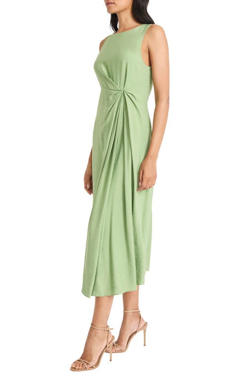 Maggy London Draped Midi Dress In Green Eyes