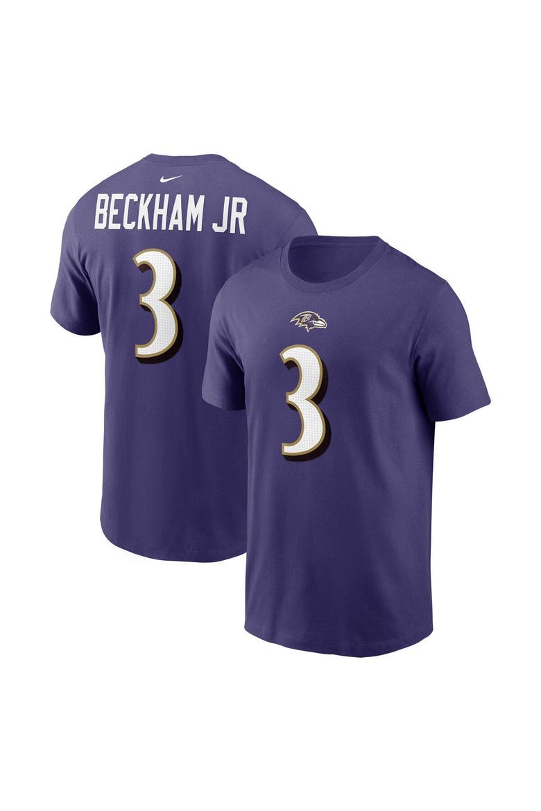 Men's Nike Odell Beckham Jr. Purple Baltimore Ravens Player Name & Number T-Shirt, Main, color, Purple