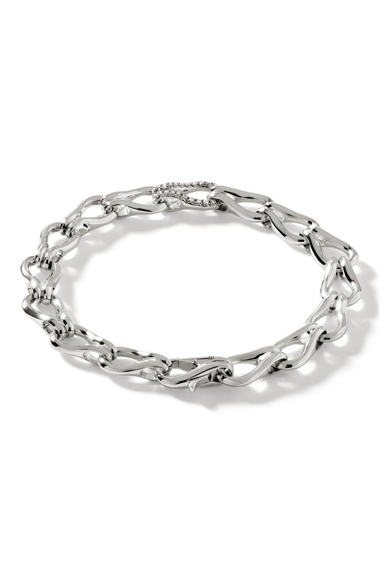 Surf Bracelet, Diamonds, 8.5mm, Alternate, color, SILVER