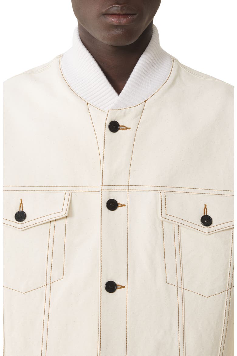 Teddy Jacket In Denim, Alternate, color, White, Beige