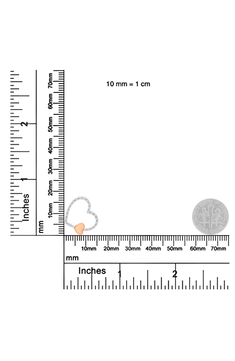 Haus of Brilliance 10KT Two Tone Gold 1/6 cttw Diamond Floating Heart Pendant Necklace, Alternate, color, White