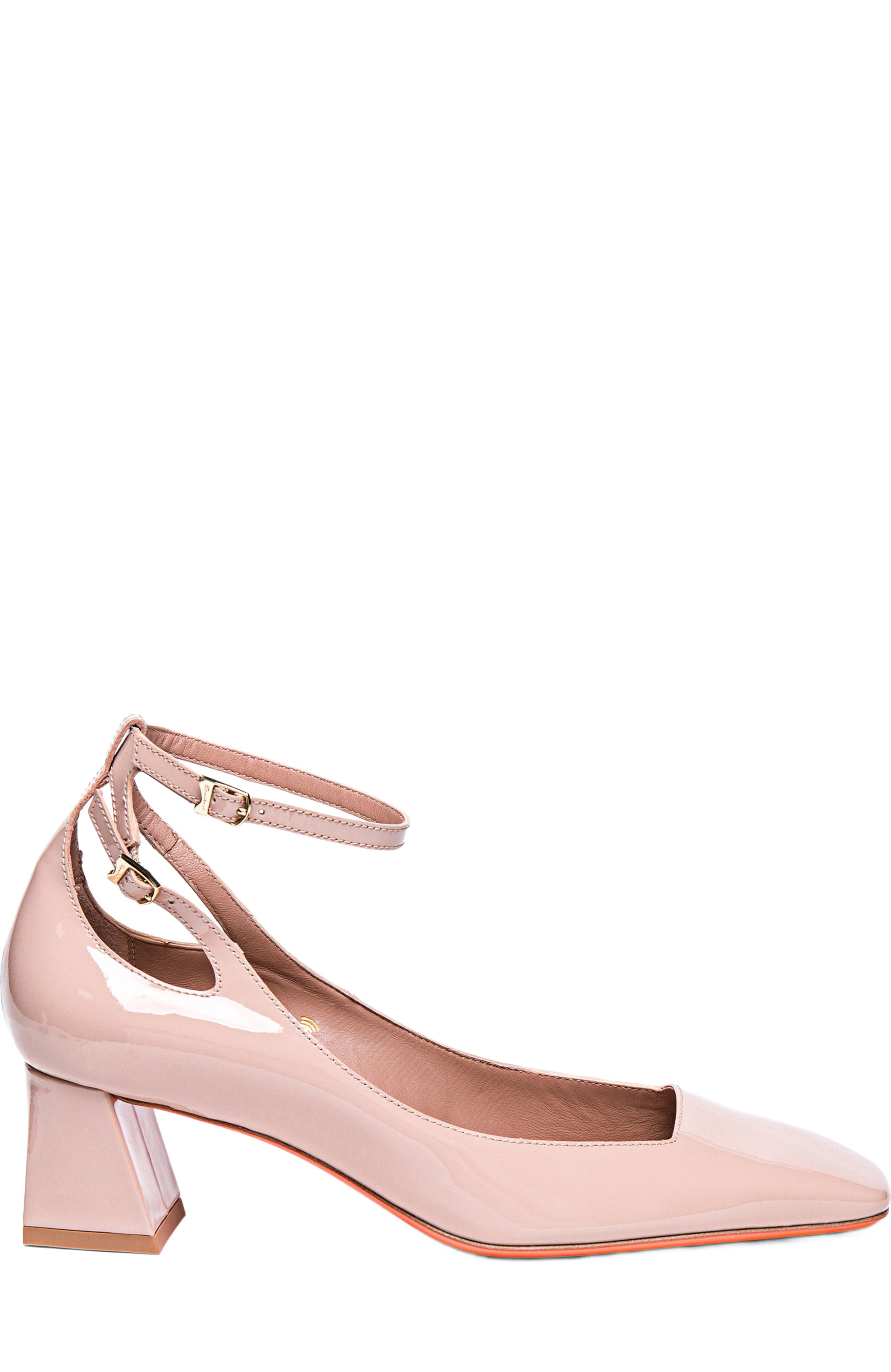 Santoni Women's patent leather mid-heel slingback, Main, color, 