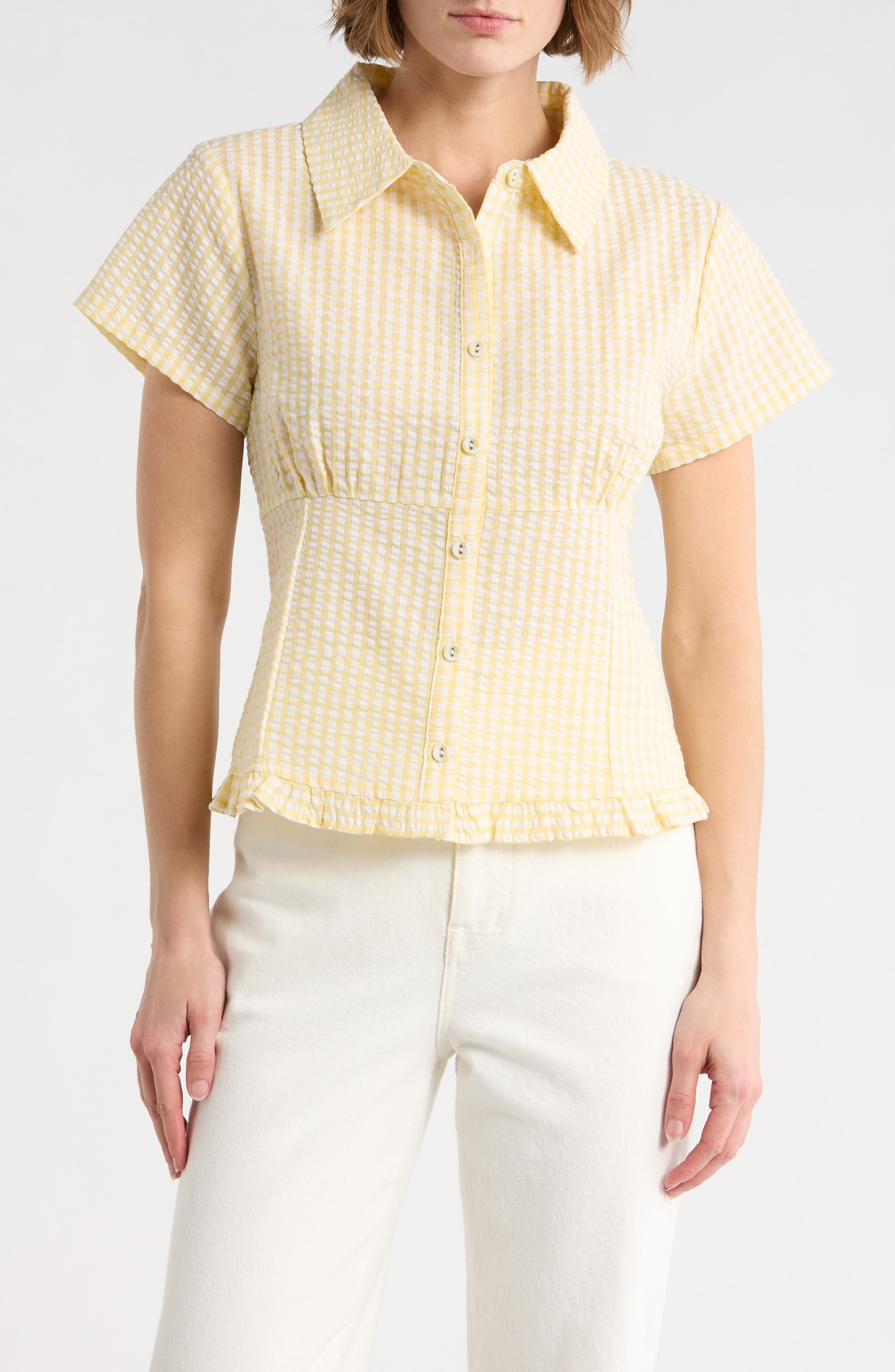 Gingham Fitted Top - image 3