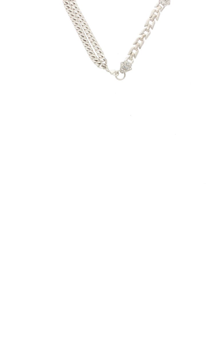 OLIVIA WELLES Abigail Deco Necklace, Alternate, color, Silver / Clear