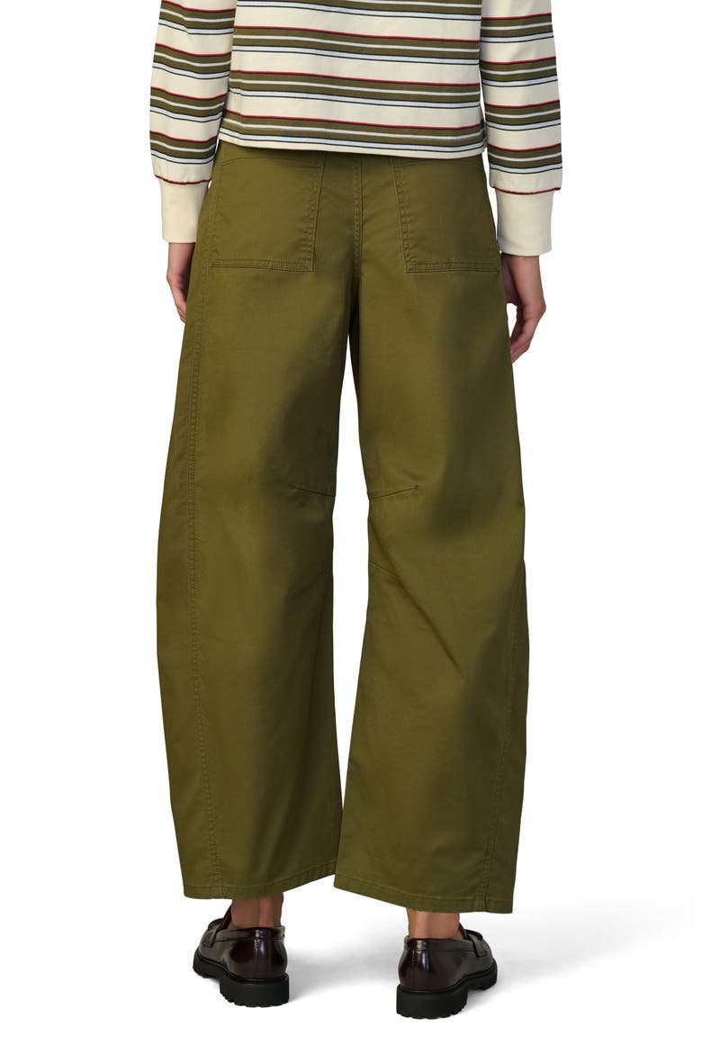 The Bowie High Waist Ankle Barrel Twill Pants, Alternate, color, IVY