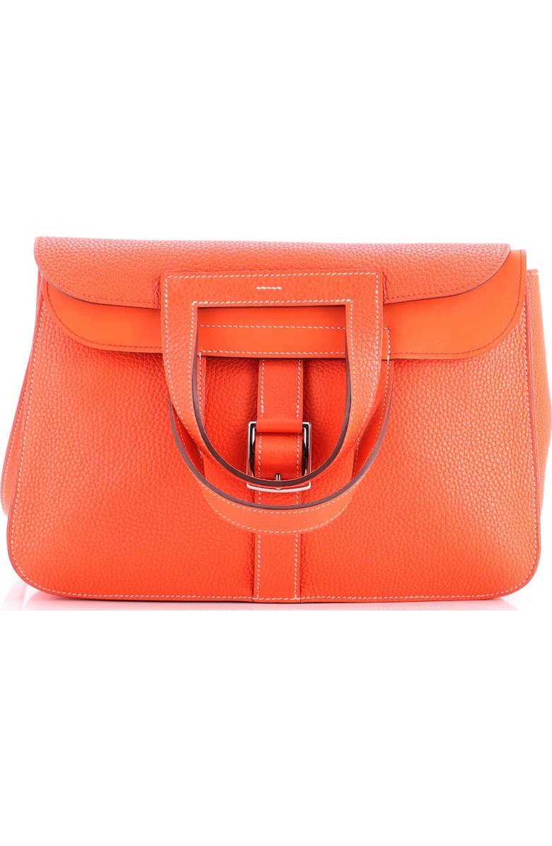 Pre-Owned Hermes Halzan Bag Clemence 31, Main, color, Orange Poppy