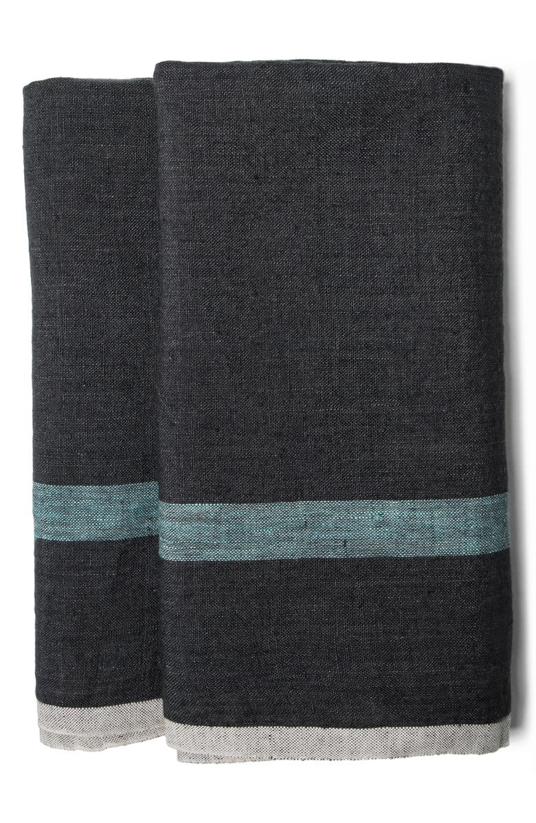 Caravan Set of 2 Laundered Linen Tea Towels, Alternate, color,