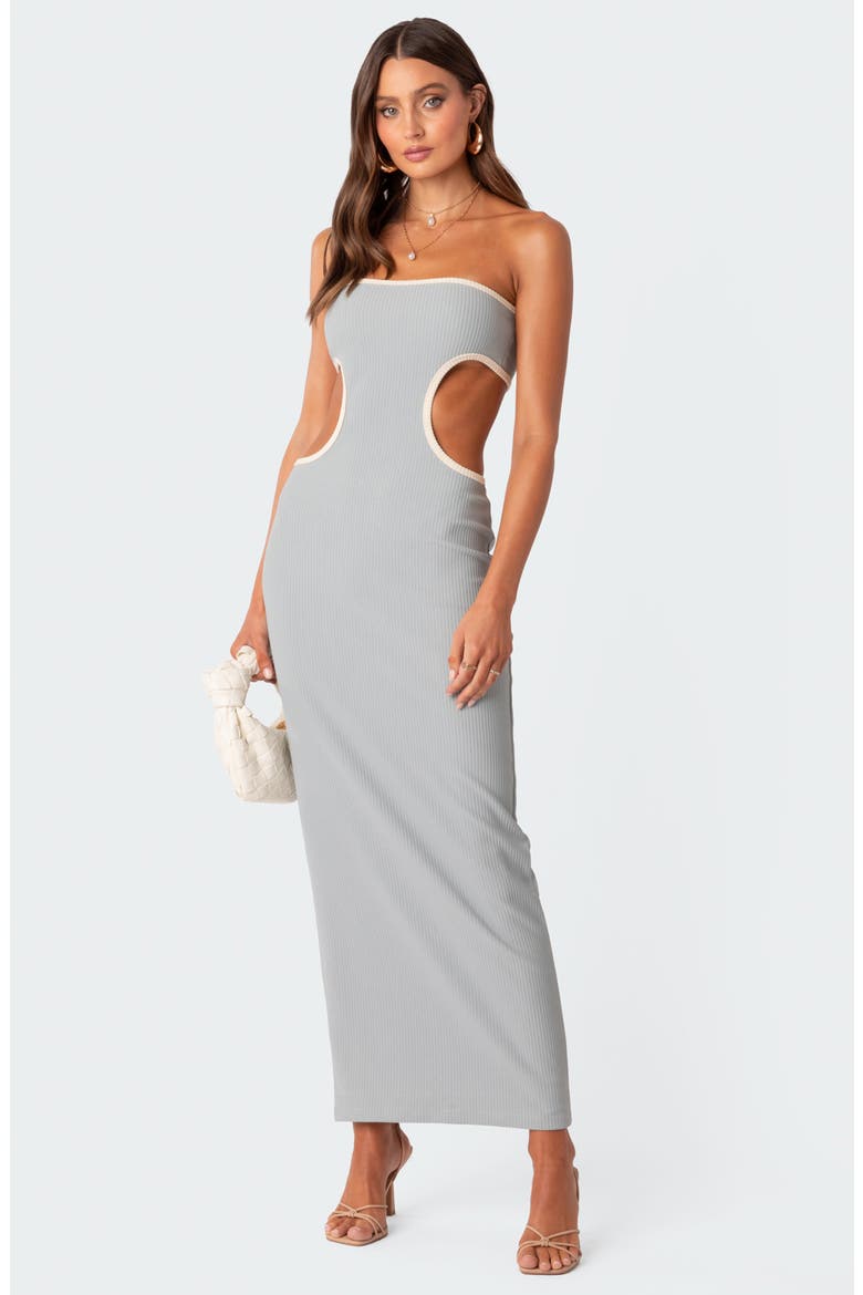 Michelle Cutout Rib Maxi Dress, Alternate, color, LIGHT-BLUE