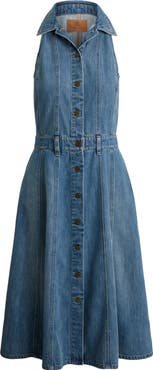 Lauren Ralph Lauren Caluna Denim Button Front Midi Dress