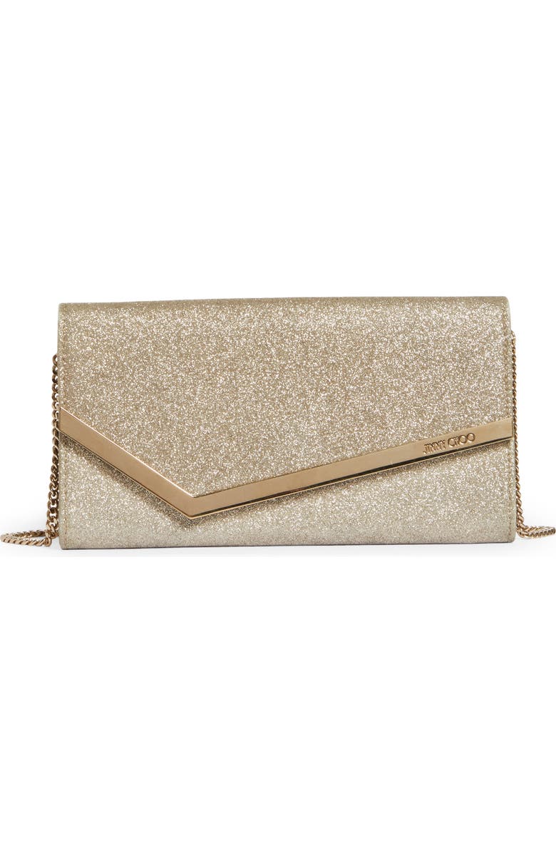 Jimmy Choo Emmie Dusty Glitter Clutch, Main, color,