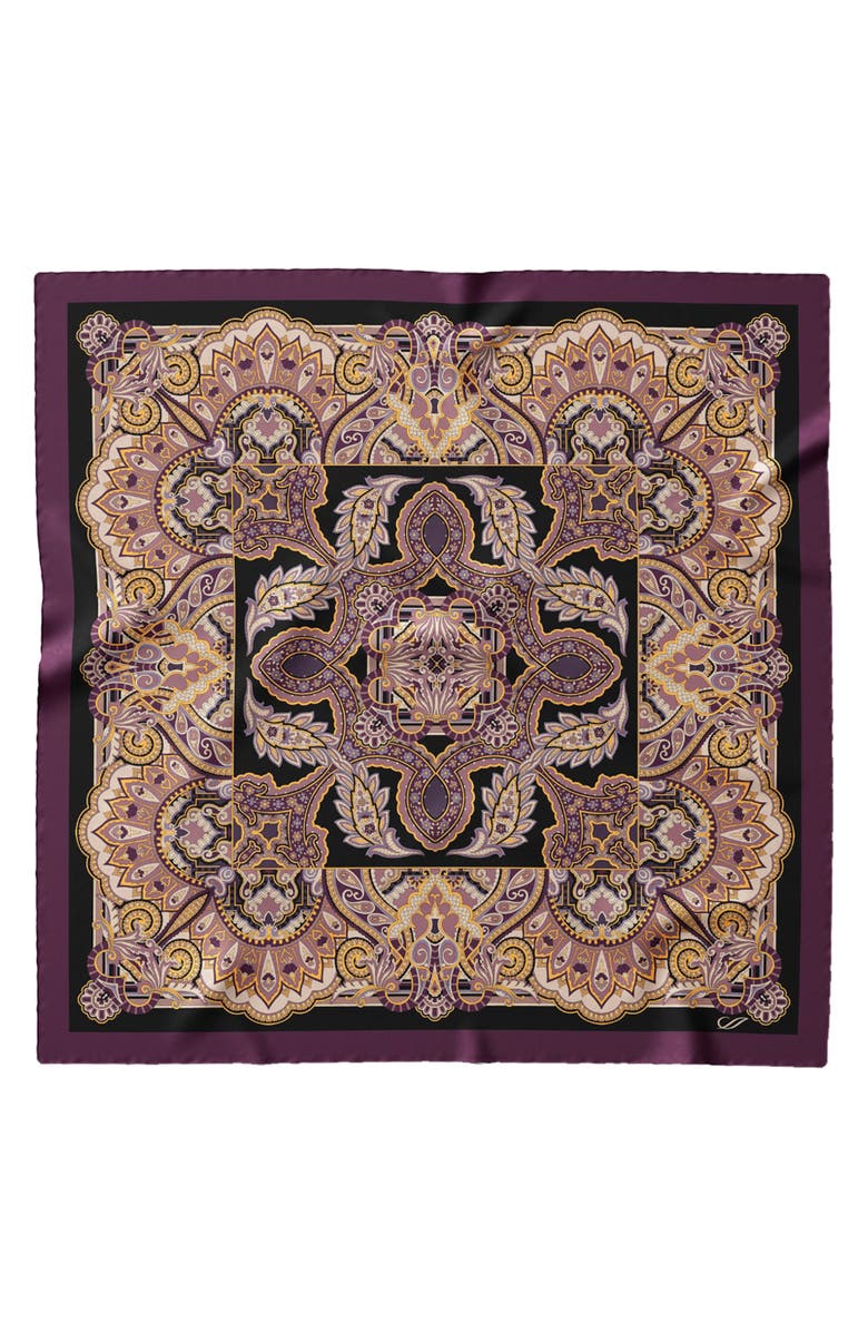 Elizabetta Malta - Hand Rolled Silk Foulard for Women, Alternate, color, Plum
