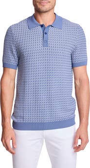 PAISLEY & GRAY Trim Fit Geometric Knit Polo