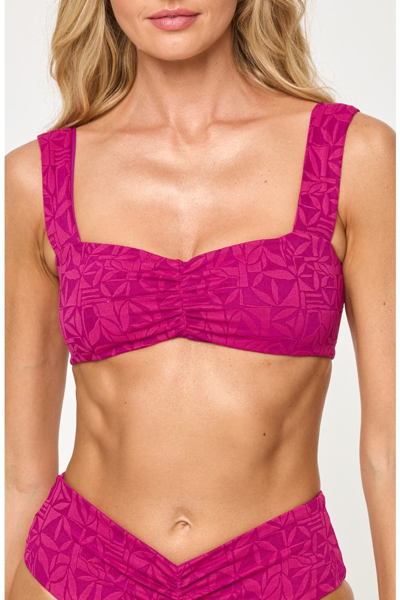 Marlee Jacquard Bikini Top, Main, color, BERRY