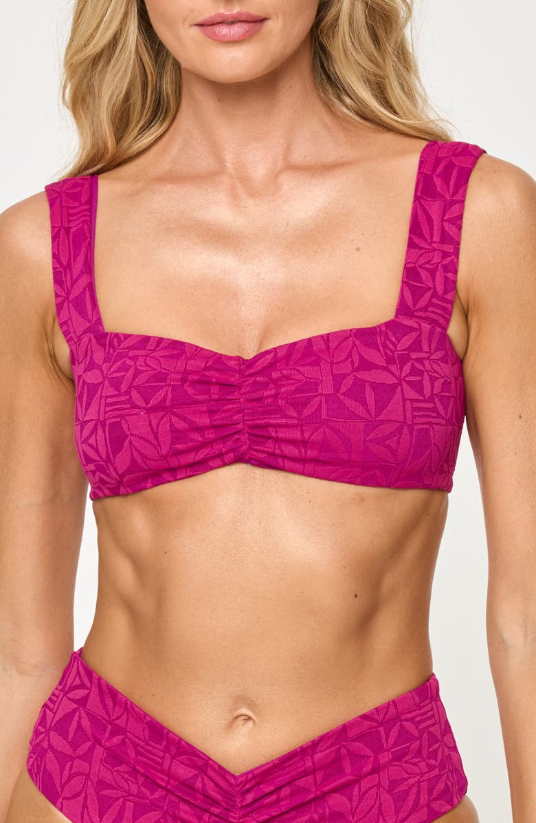 LSPACE Marlee Jacquard Bikini Top, Main, color, Berry