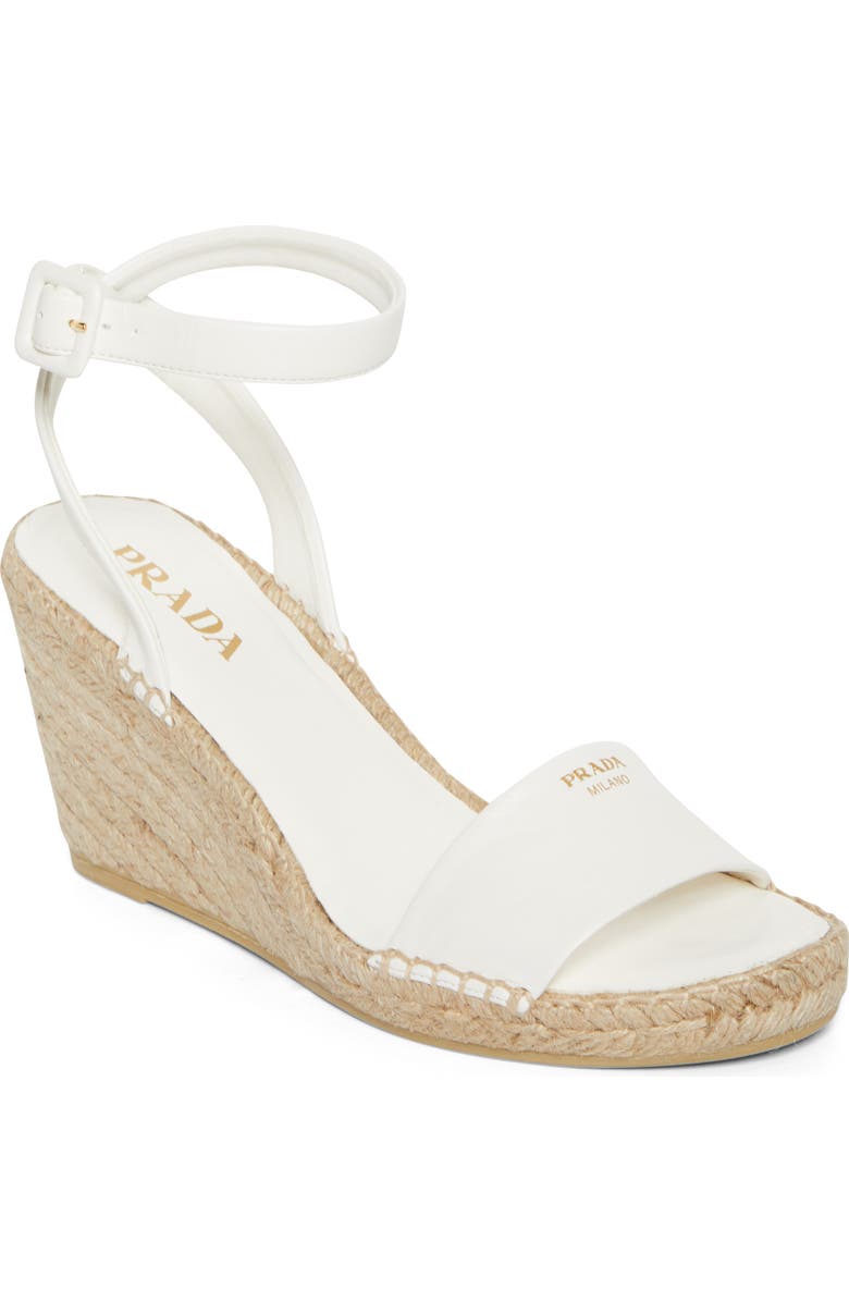 Prada Espadrille Wedge Sandal, Main, color, Avorio