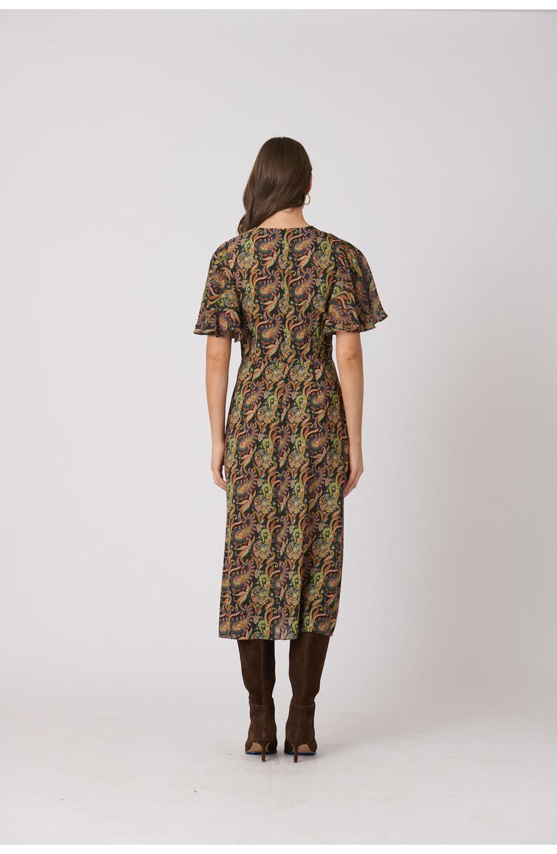 Shoshanna Drew Stony Point Paisley Dress, Alternate, color, Jet/Teal/Rust Multi