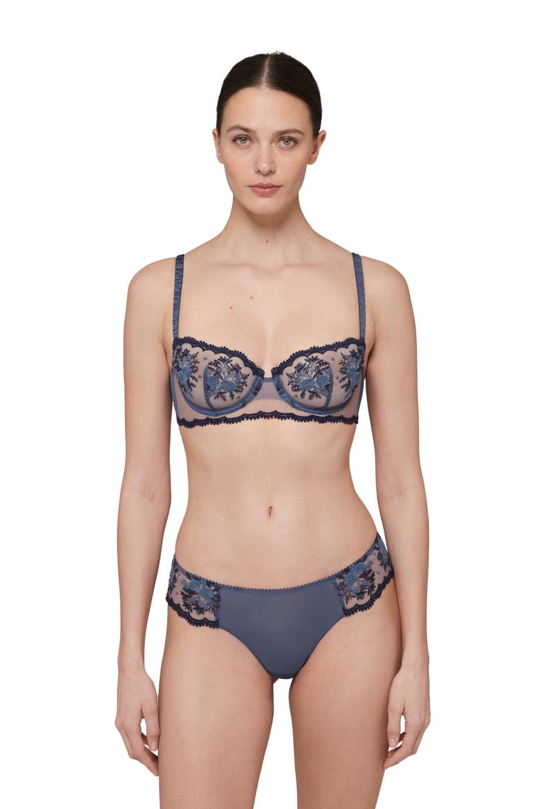 Intrigue Floral Embroidered Tanga, Alternate, color, CINDER BLUE