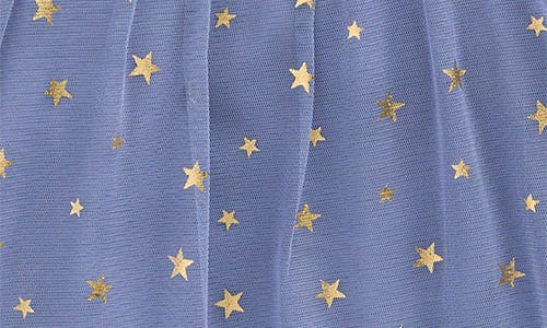 Mini Boden Kids' Foil Star Tulle Top In Blue