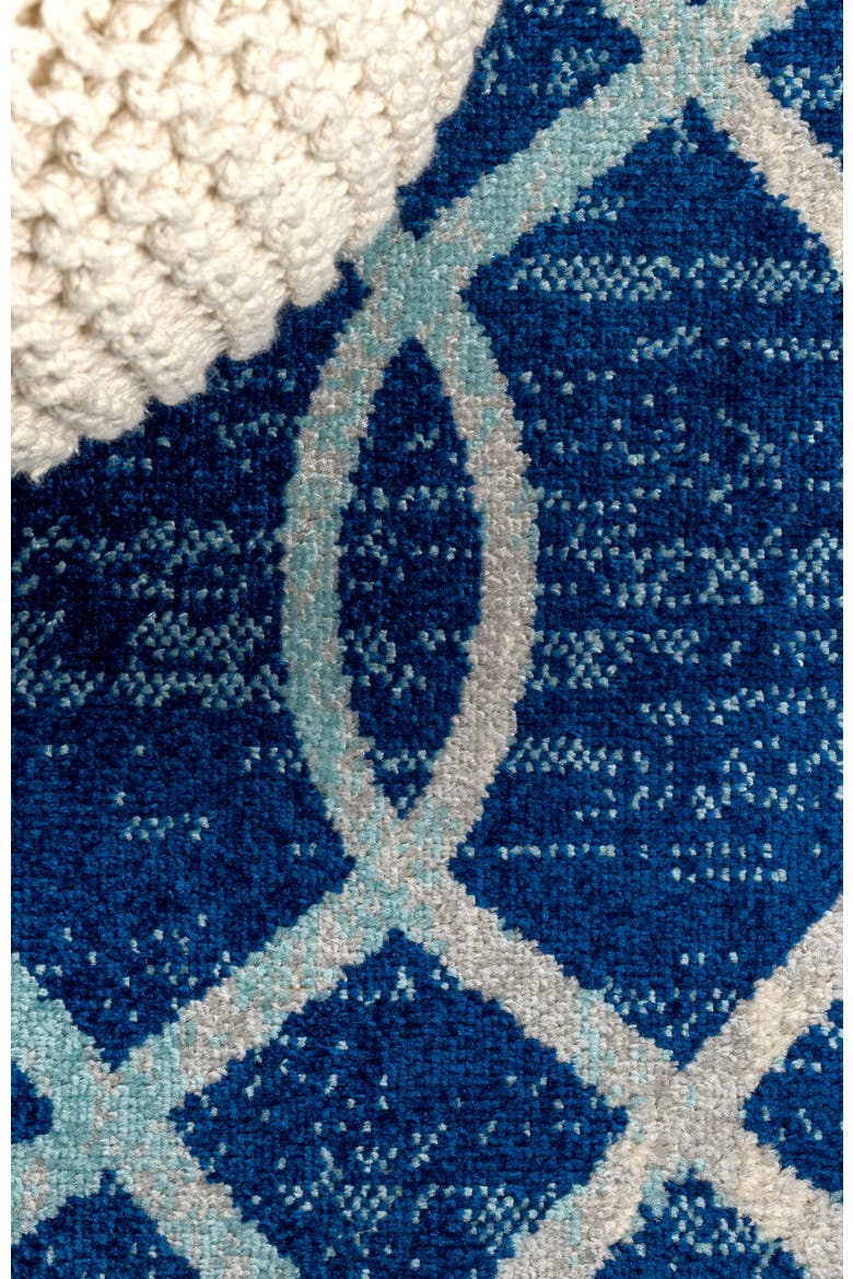 Asilah Ogee Fretwork Area Rug, Alternate, color, Blue/Gray