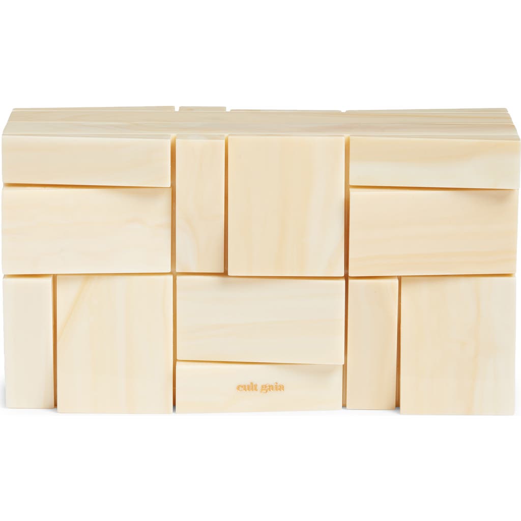 Cult Gaia Galleria Acrylic Frame Clutch In Sand