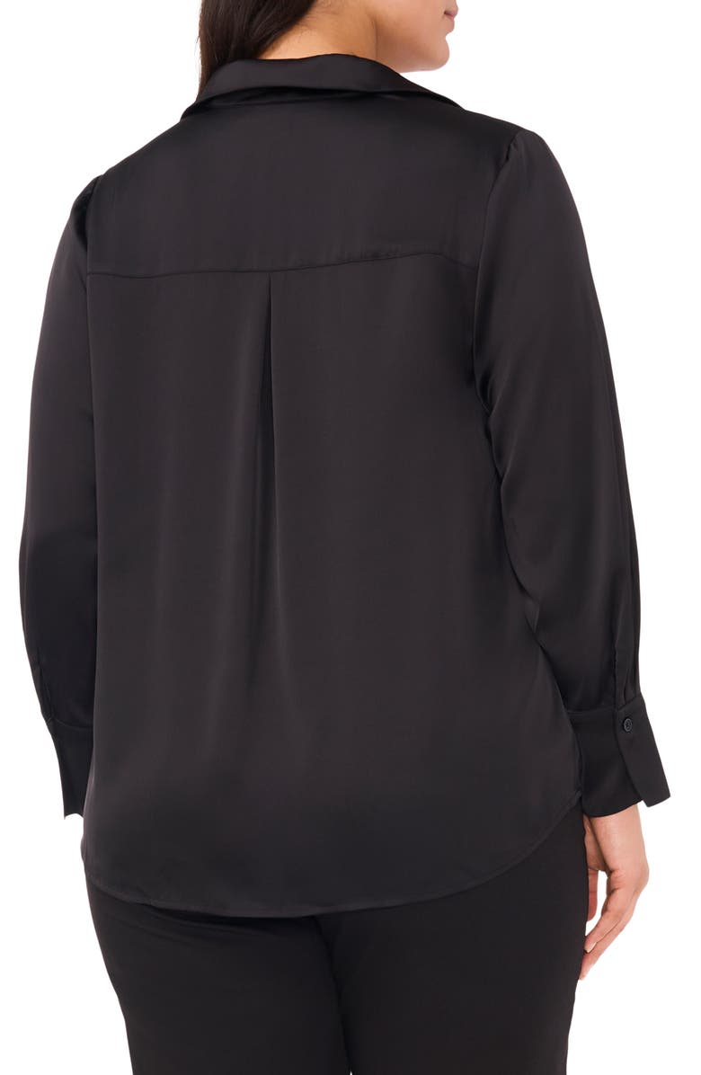 Halogen<sup>®</sup> Satin Charmeuse Button-Up Shirt, Alternate, color,