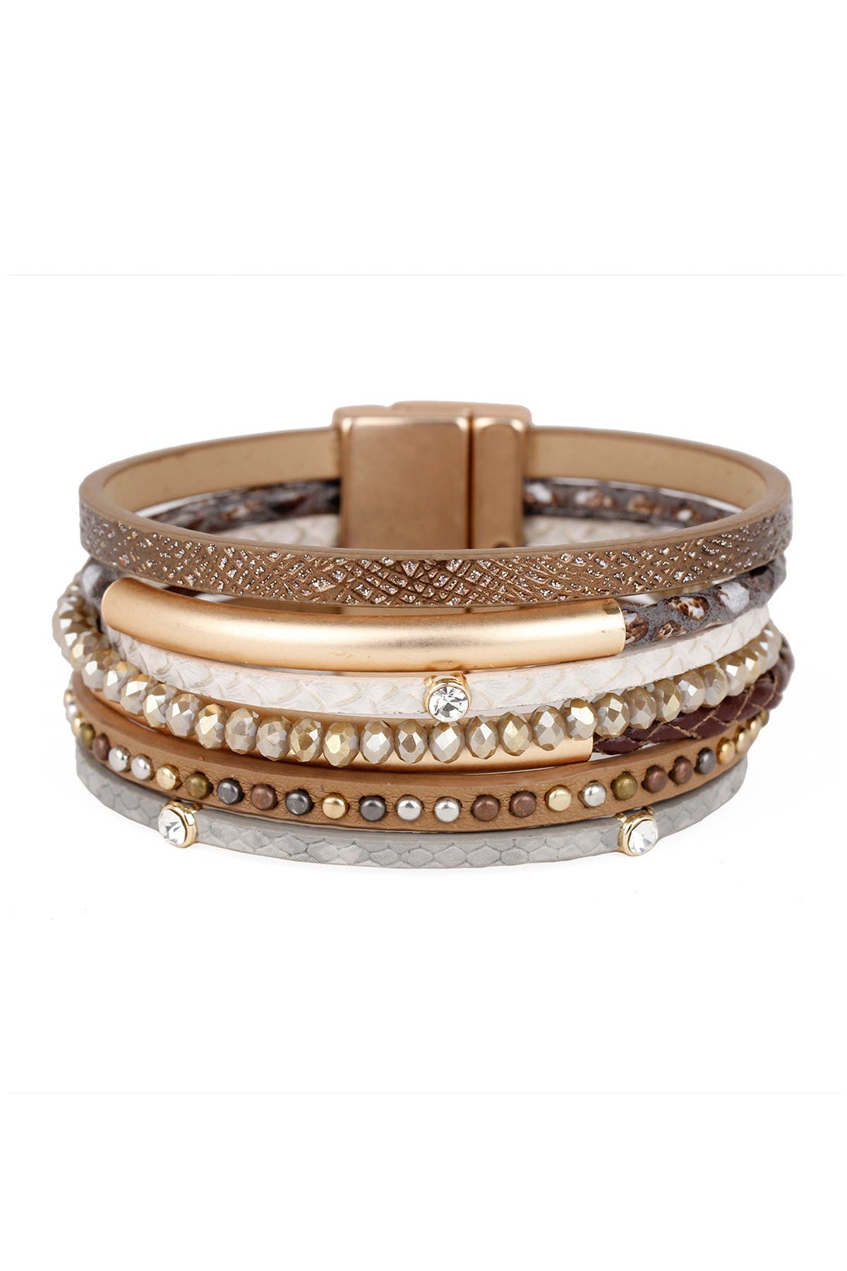SAACHI Bronze Madrid Multi-Strand Leather Bracelet (Women) | Nordstromrack