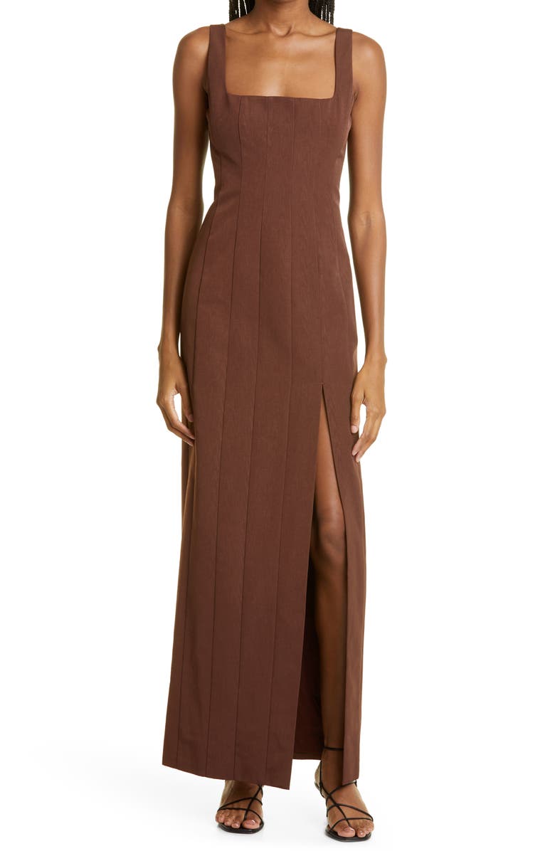 STAUD Portrait Seamed Sheath Dress, Main, color, 