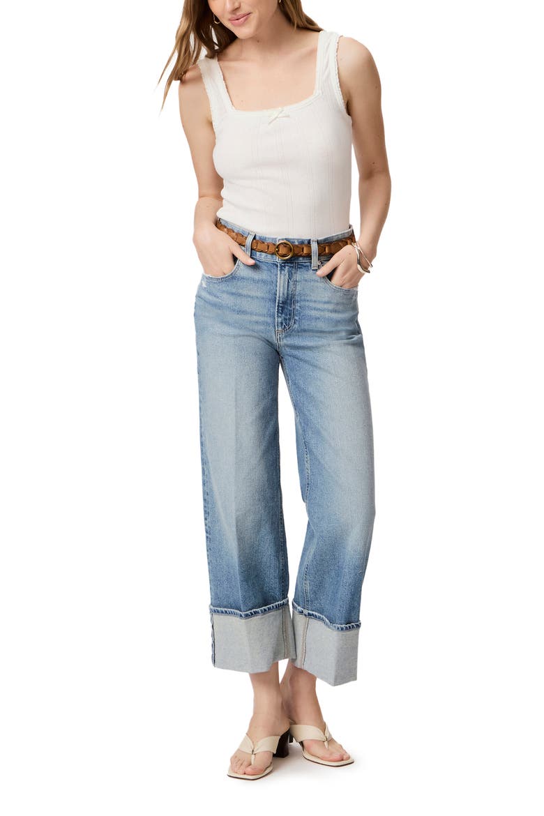 Sasha Cuffed High Waist Wide Leg Jeans, Alternate, color, STRYBKDIST