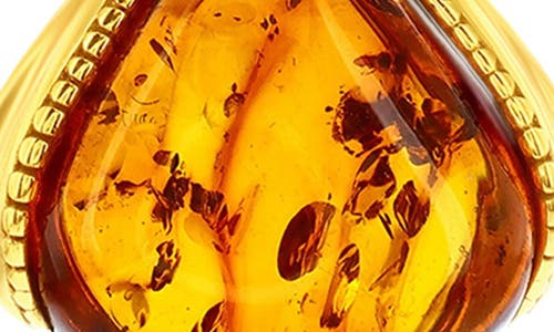 Simona Marquise Cut Amber Pendant Necklace In Gold