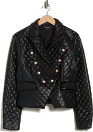 AREA STARS Diamond Quilted Faux Leather Jacket