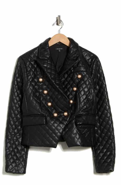 AREA STARS Diamond Quilted Faux Leather Jacket