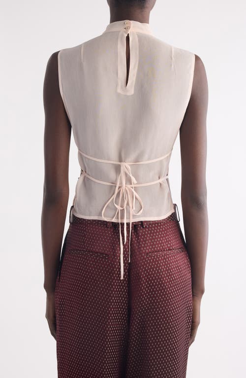 Dries Van Noten Carmasa Top With Keyhole Neck And Tie Detail In Pink
