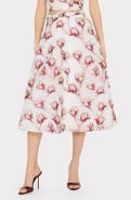 Milly Noella Belted Textured Floral Maxi Skirt