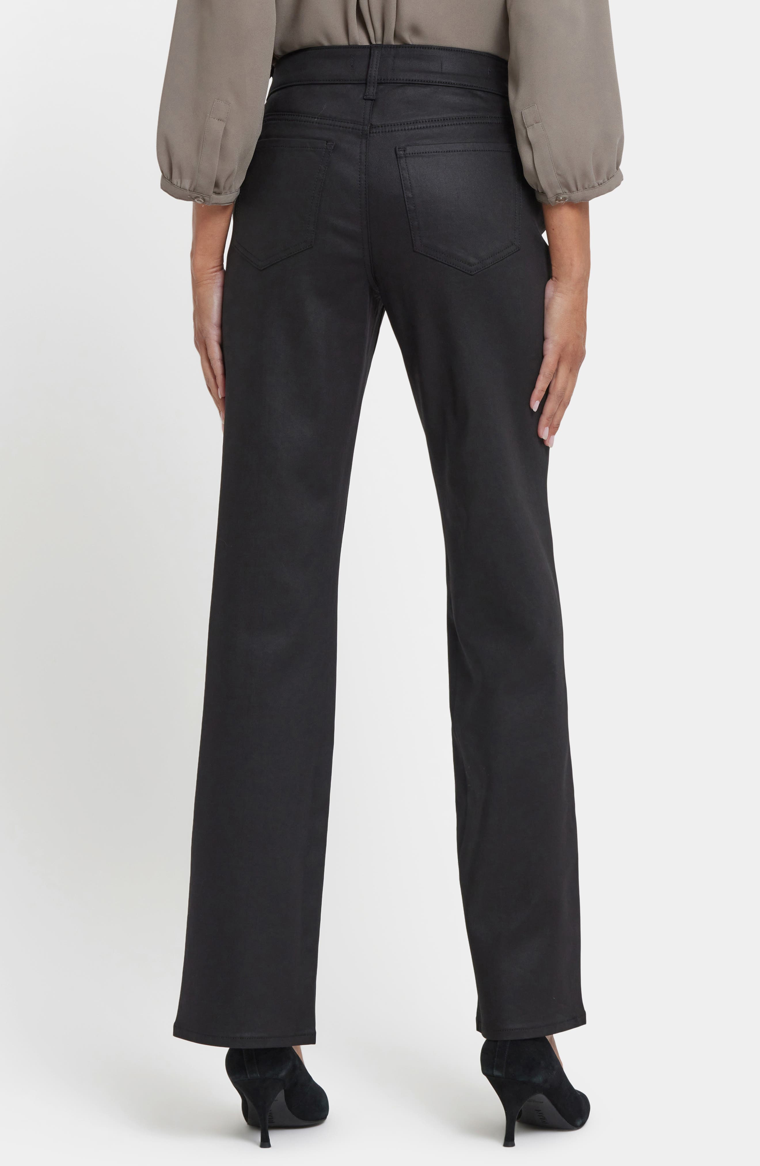 Marilyn Coated Front Slit Straight Leg Jeans - image 2