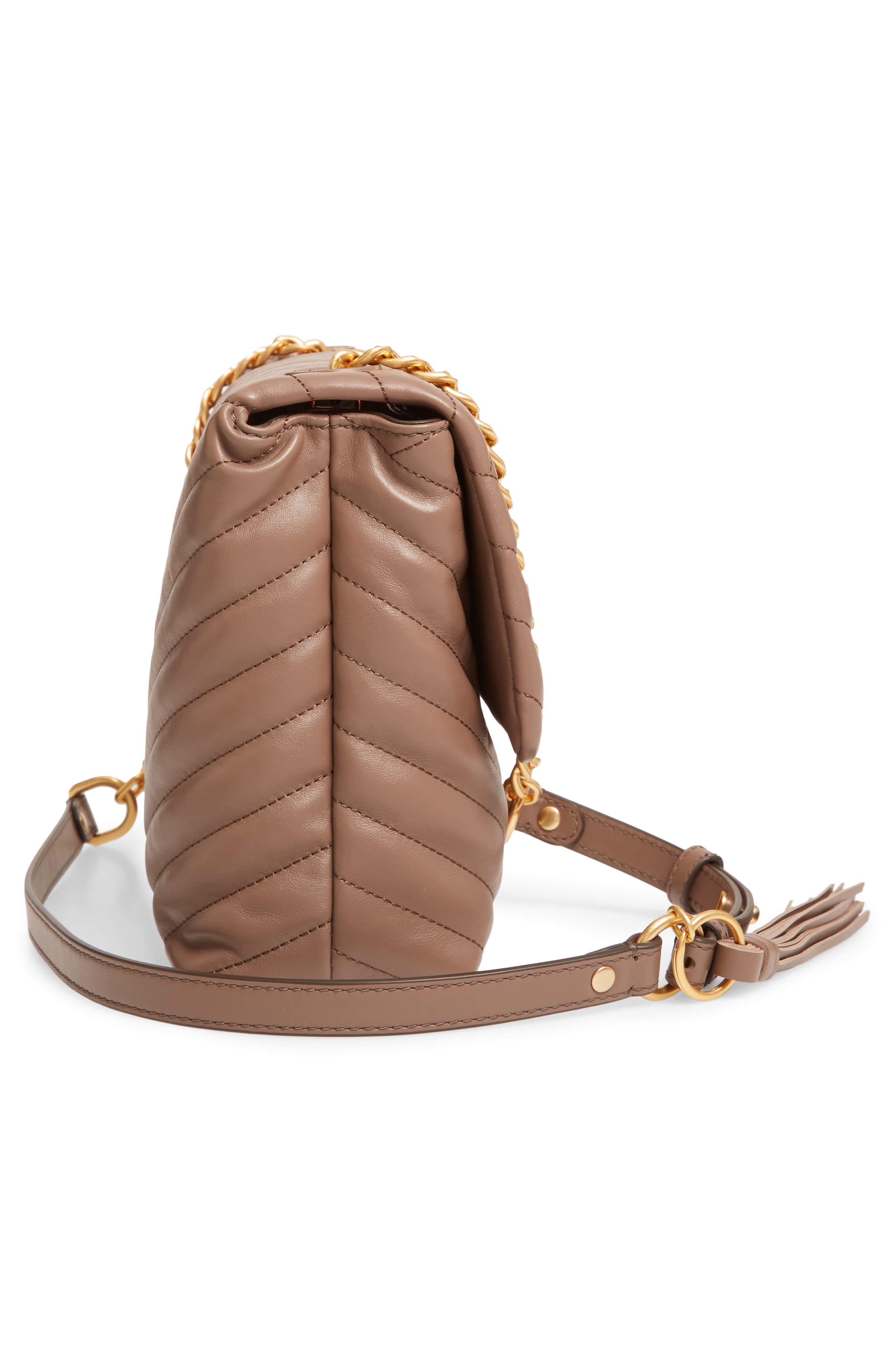 Tory Burch Kira Chevron Quilted Leather Shoulder Bag, Alternate, color, 