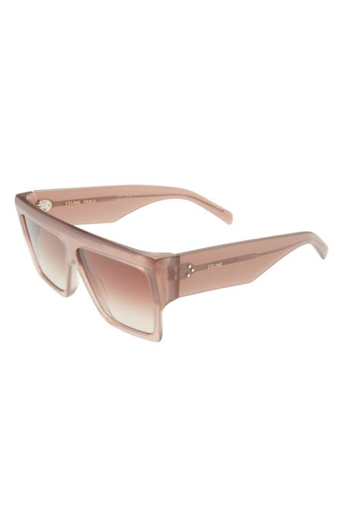 Celine Bold 3 Dots 60mm Gradient Flattop Sunglasses In Brown