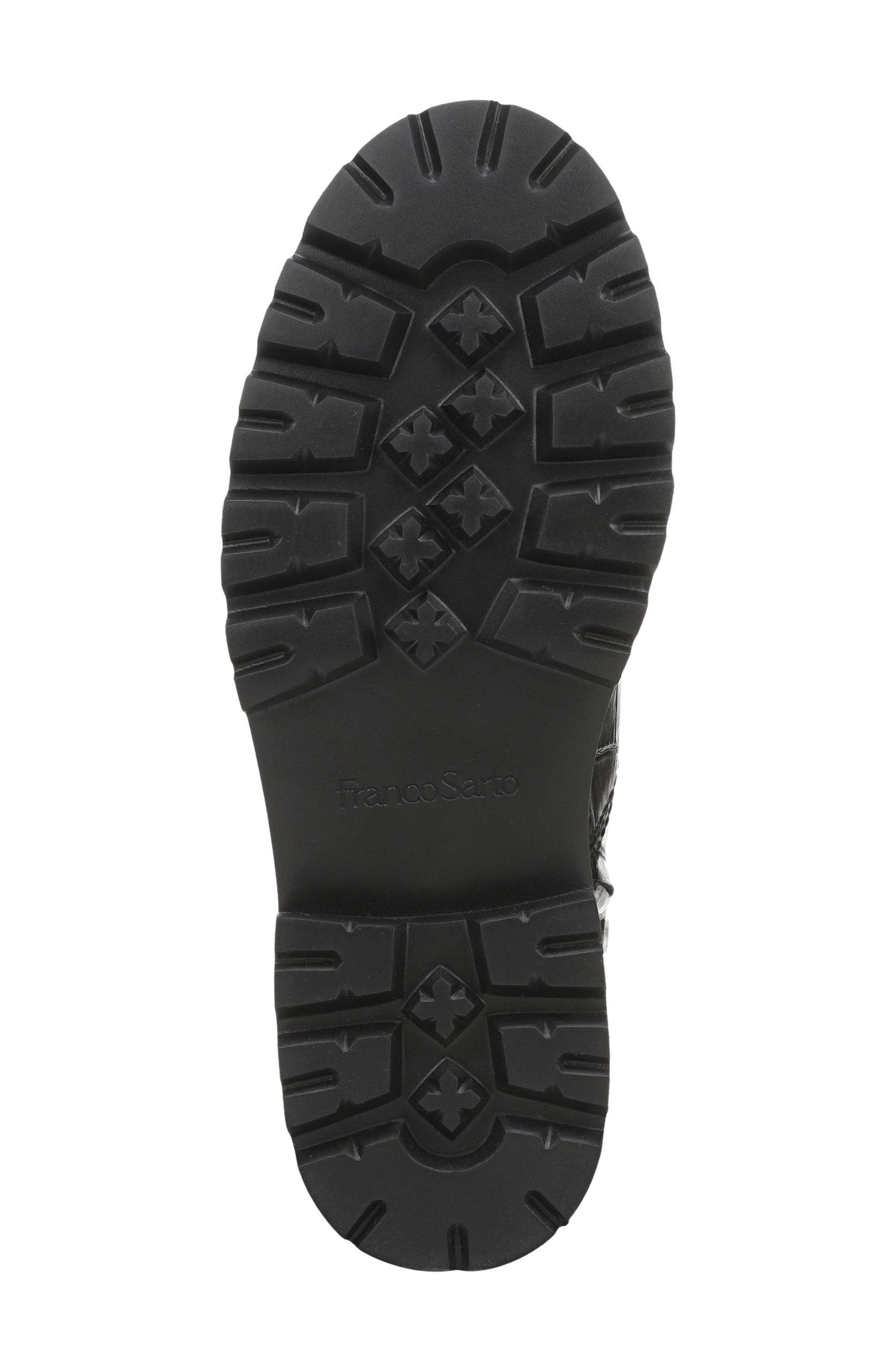 Safira Leather Combat Boot, Alternate, color, BLACK LEATHER WIDE