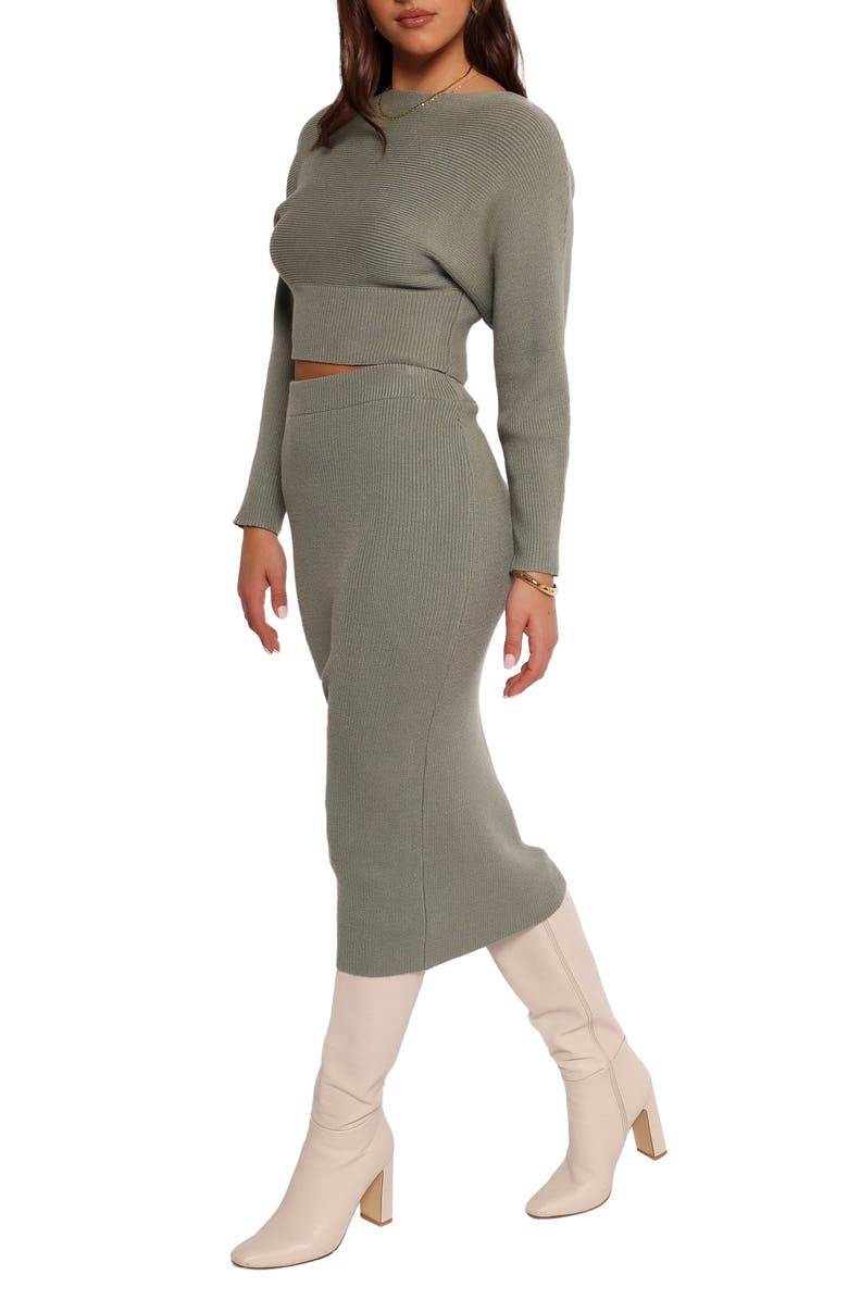 Petal & Pup Serena Long Sleeve Crop Sweater & Skirt Set, Alternate, color, 