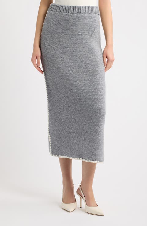 Chantal Whipstitch Midi Skirt