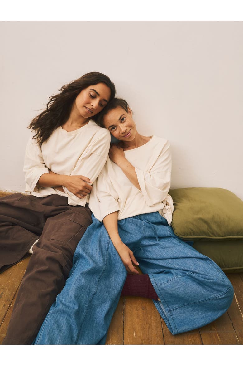The Chambray Denim Trouser Women, Alternate, color, mid denim