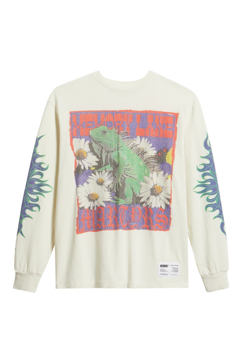 Iguana Oversize Cotton Graphic T-Shirt, Alternate, color, OFF WHITE